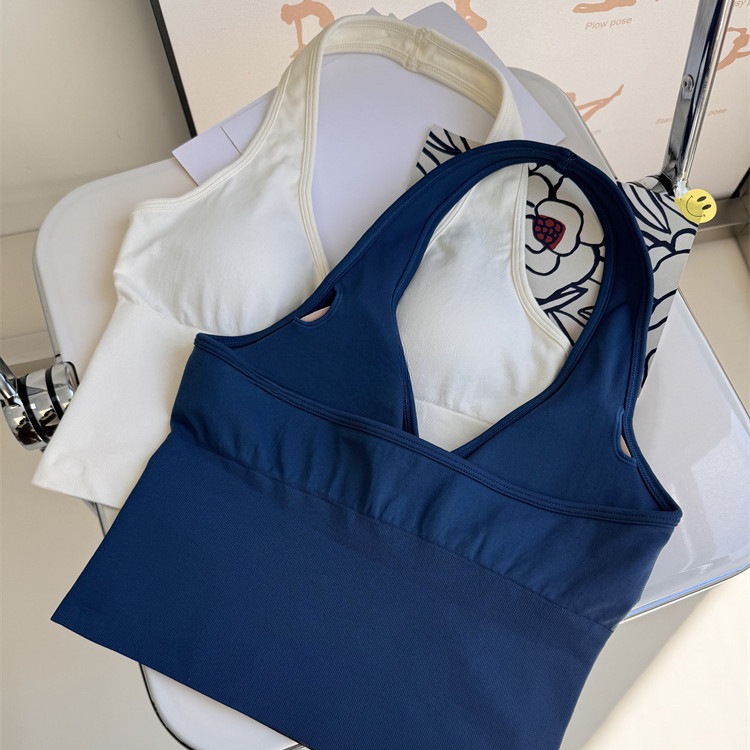 YOGATRUTHSports Bra แฟชั่น Halter เซ็กซี่ความงามกลับ Gathering Bra Gym Pilates
