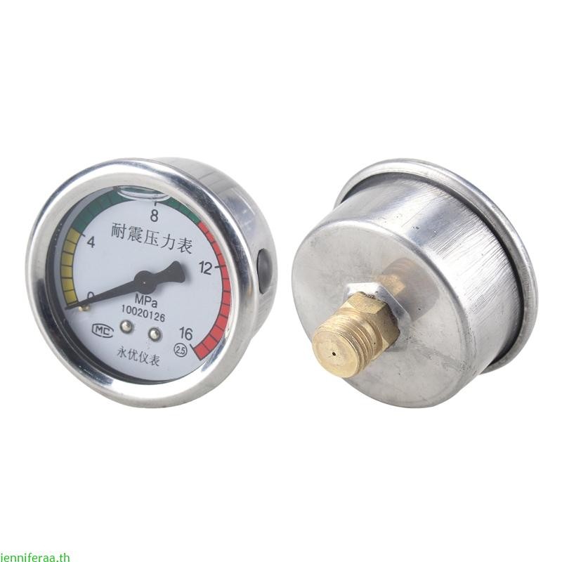Jenniferaa เครื่องวัดความดันน้ําหนักเบา Universal Metal Presssure Guage Range 0-16MPa