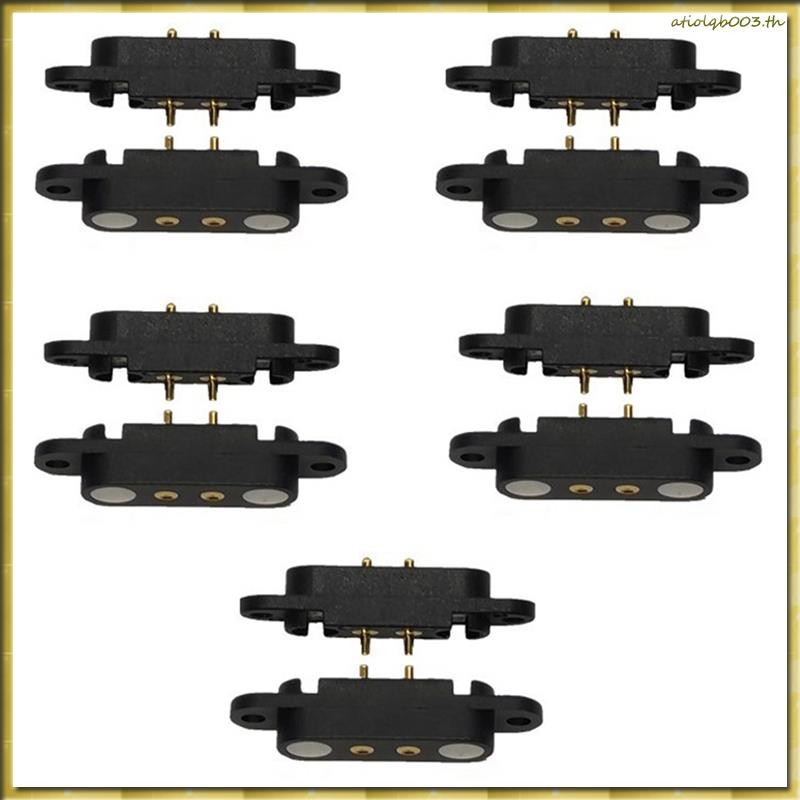 [HDED] 5 คู่ 2Pin Magnetic Pogo Pin Connector ชายหญิง Spacing 2.5 มม.1.5A ขั้วต่อกันน้ําสําหรับ Power Bank รถชาร์จ