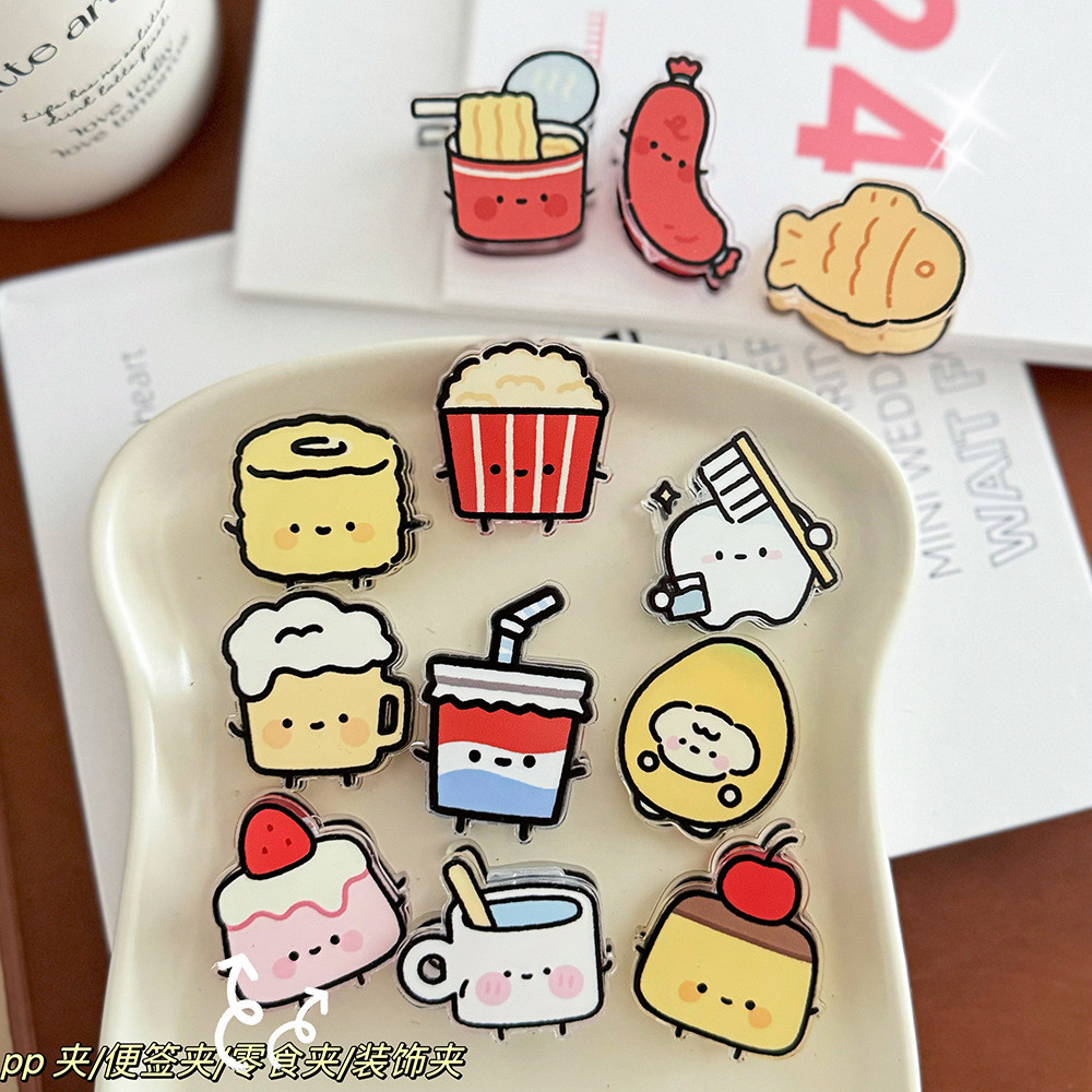 การ์ตูนตกแต่งของขวัญคลิปปิดผนึกหมายเหตุคลิป หน้า คลิปฟรีนักเรียนเก็บคลิปน่ารักผลิตภัณฑ์ขนาดเล็กตกแต่งขนมขบเคี้ยวคลิป