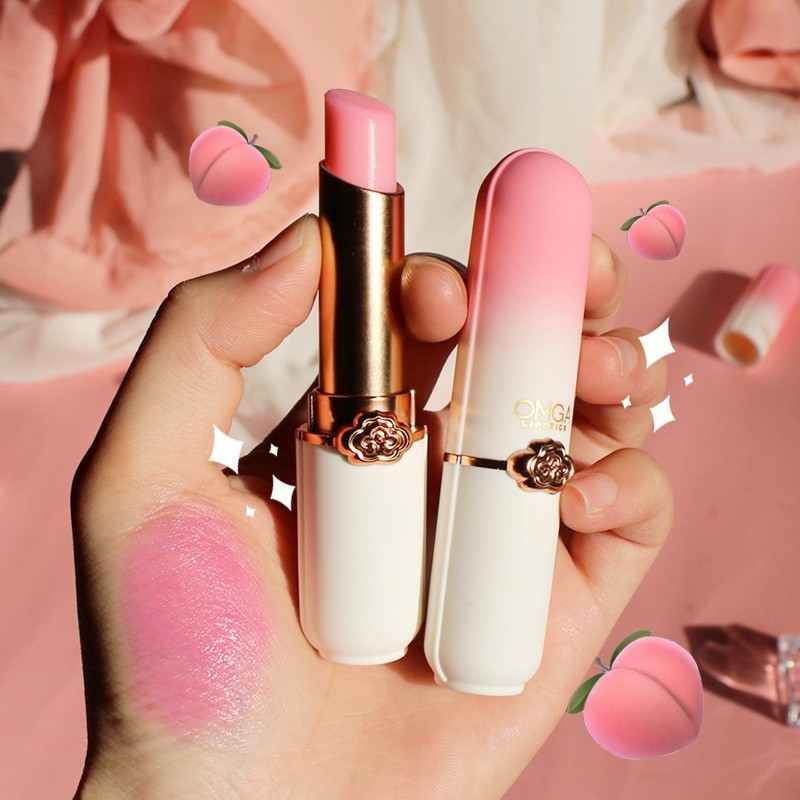 Am-az Crystal Peach Color Temperature Changing Lip Balm - ลิปกลอสให้ความชุ่มชื้นยาวนาน, ลิปแคร์และซ่อมแซมแต่งหน้า