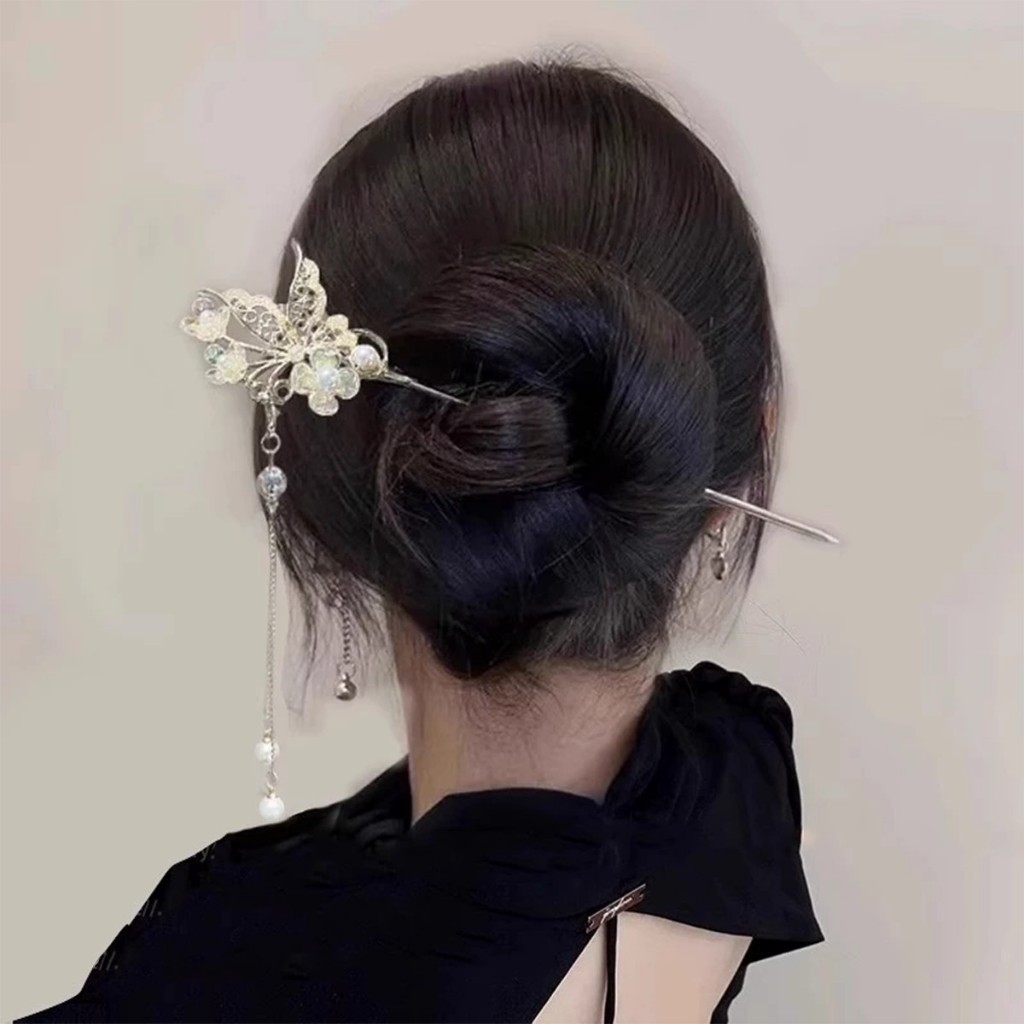 ปิ่นปักผมจีนโบราณ ประดับผมจีน ลายสวย สไตล์เรียบง่าย 1ชิ้น - รูปที่ 3