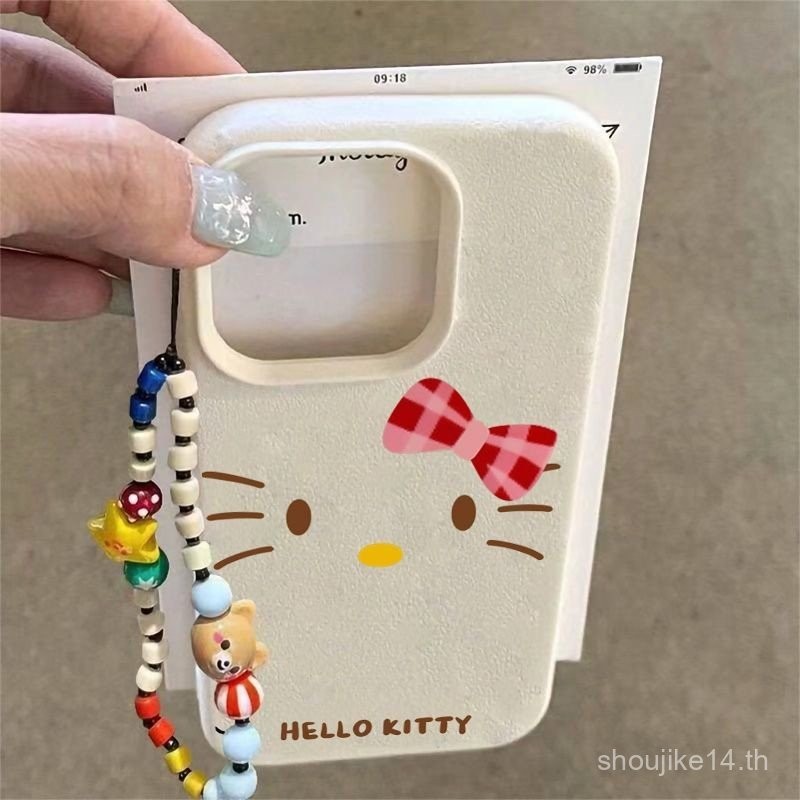 เรียบง่าย Hello Kitty เคสโทรศัพท์ที่สวยงามและสง่างามสำหรับ iPhone 11, 12, 13, 14, 15 PRO MAX, 7plus, 8PLUS, 11pro, 13pro, X, XR, XS MAX