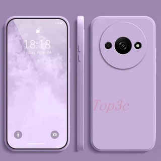 เคส Redmi A3 สีทึบ Redmi A3 เคสซิลิโคนป้องกันการตกสีธรรมดาเรียบง่าย YT