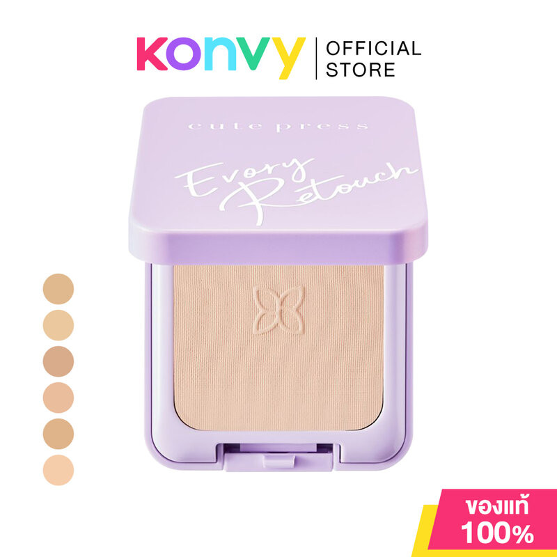 Cute Press Evory Retouch Oil Control Foundation Powder SPF30/PA++++ คิวท์เพรส แป้งผสมรองพื้น.