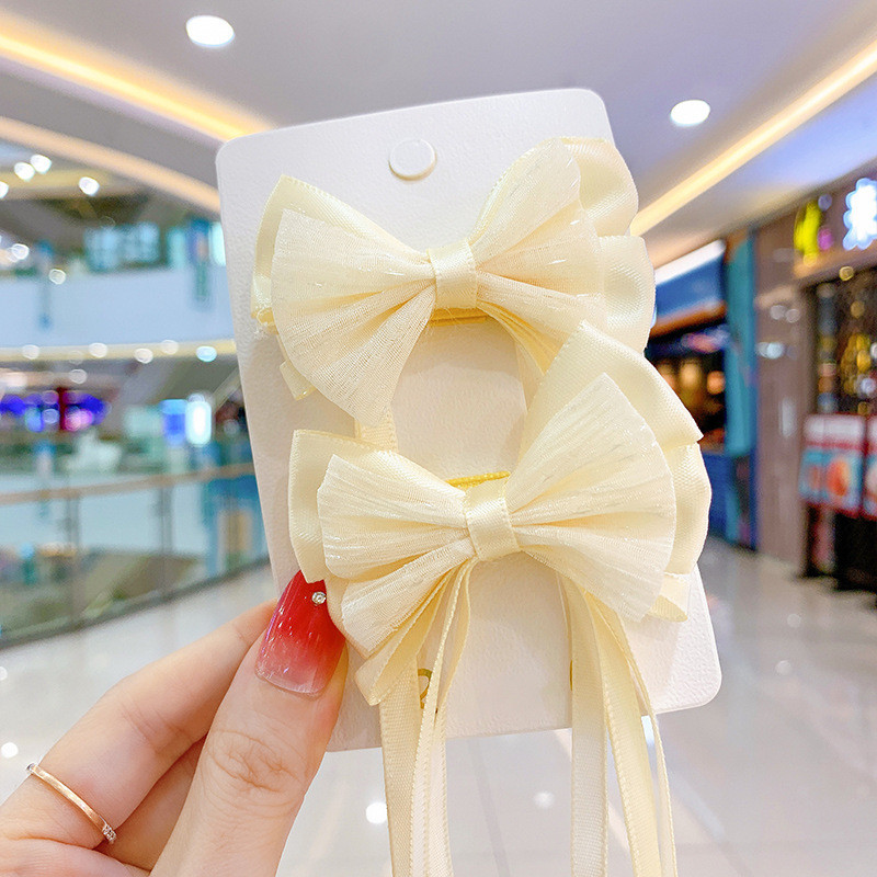 2ชิ้นเด็กโบว์กิ๊บ2022ฤดูร้อนใหม่น่ารักเจ้าหญิงกิ๊บสาวผมหักปังคลิปที่รัก