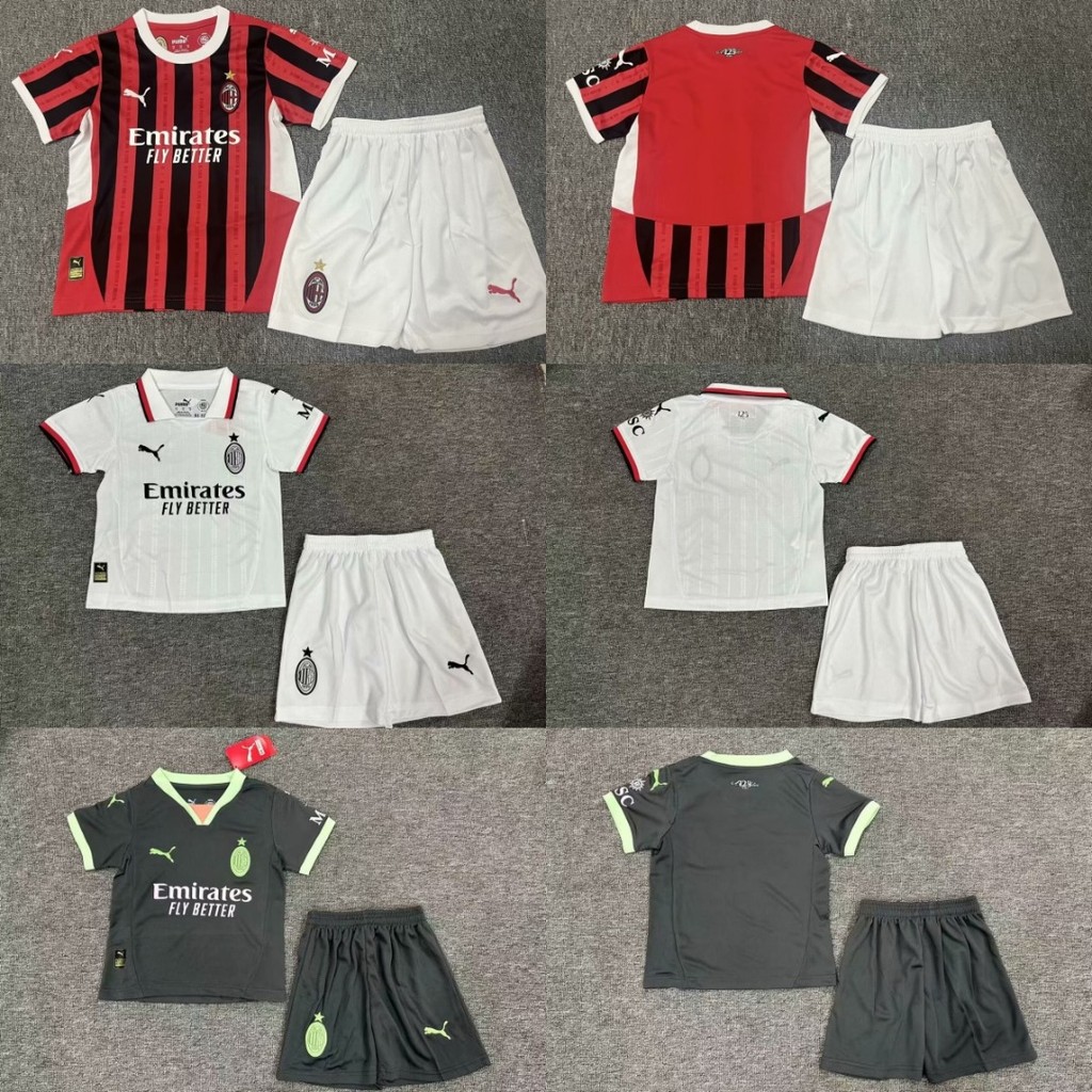 24-25 AC Milan Home Away Third Jersey Kids Kit