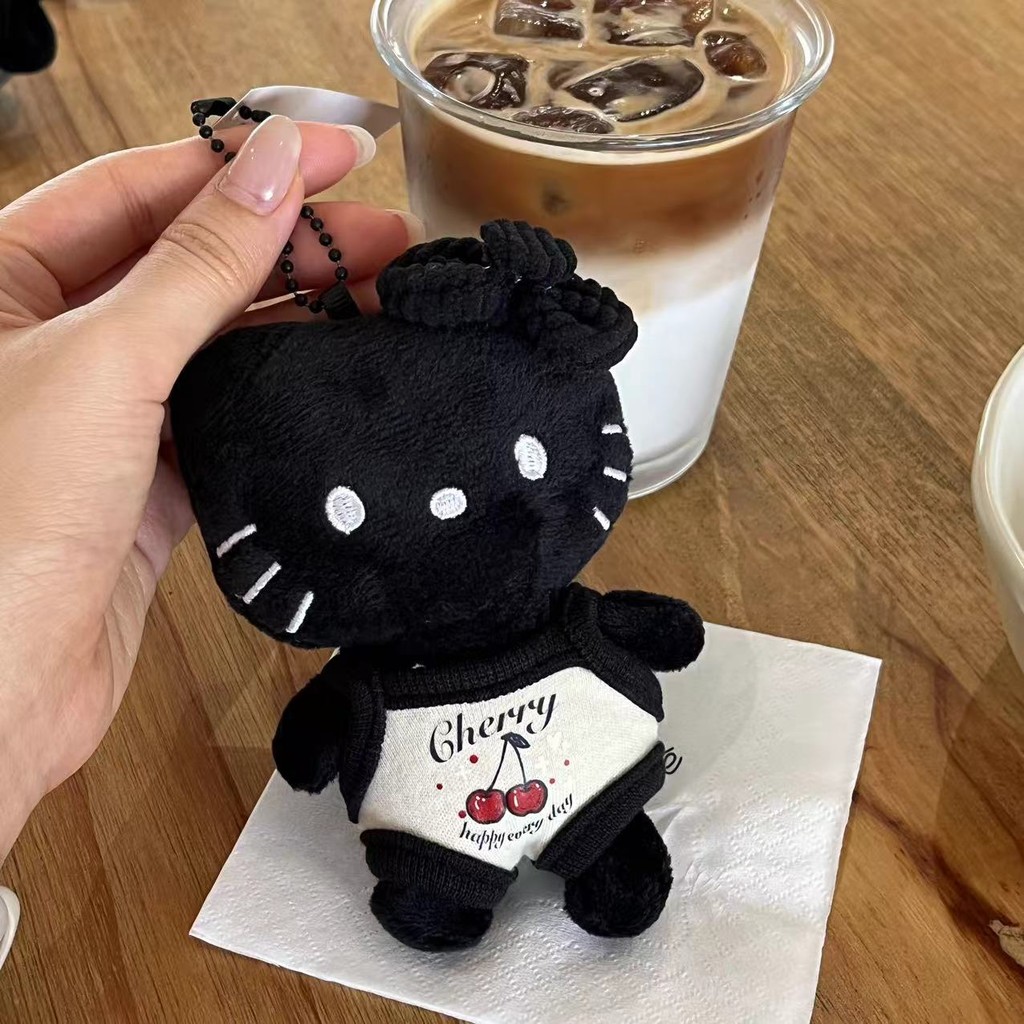 Cherry Vest Black Pendant hellokitty Girl Doll Schoolbag Doll Cute Pendant