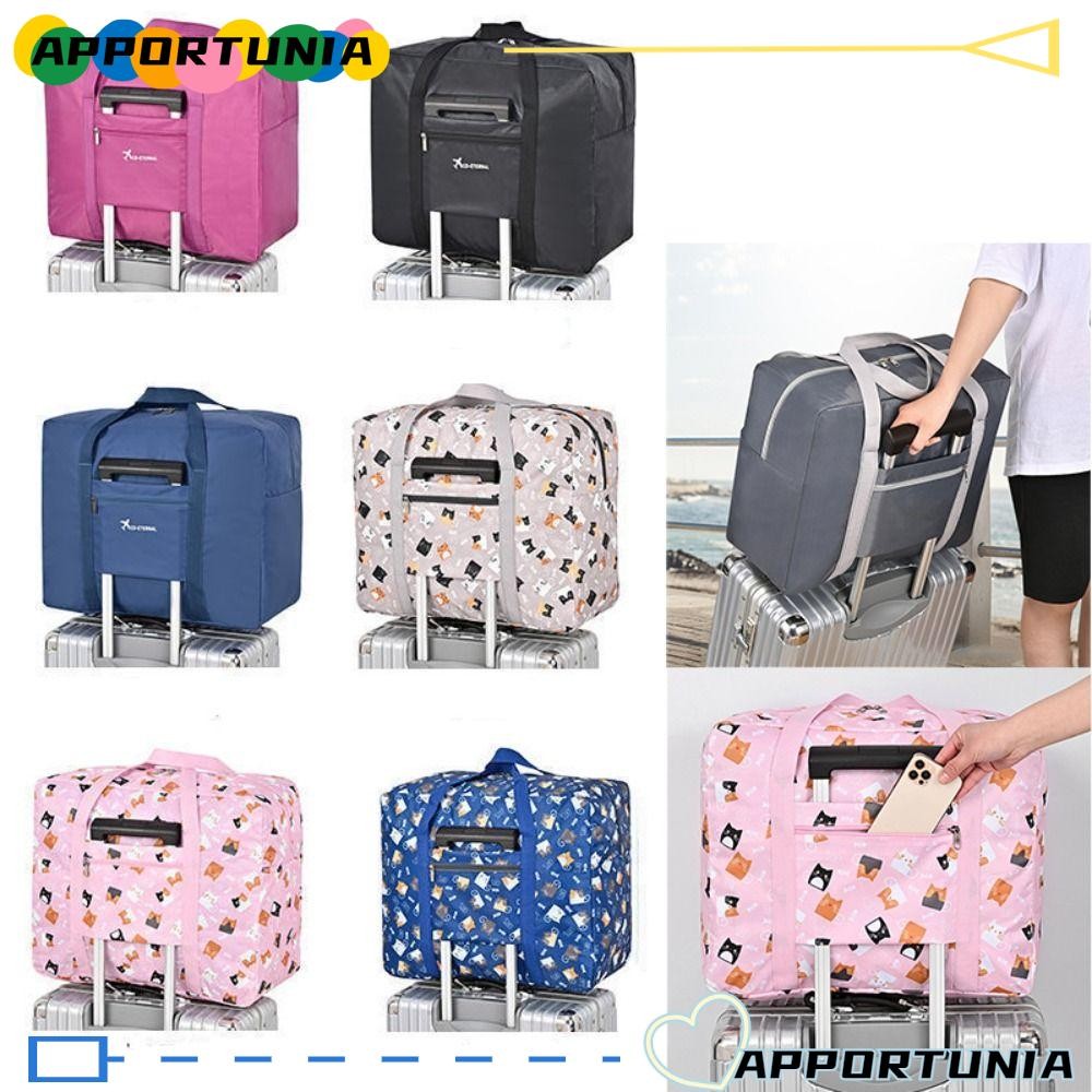 Apportunia กระเป๋าเดินทางสําหรับเดินทาง, กระเป๋าเก็บเสื้อผ้าแบบพับได้พิมพ์ลายการ์ตูน, กระเป๋าโท้ทน้ําหนักเบาความจุขนาดใหญ่กันน้ํา