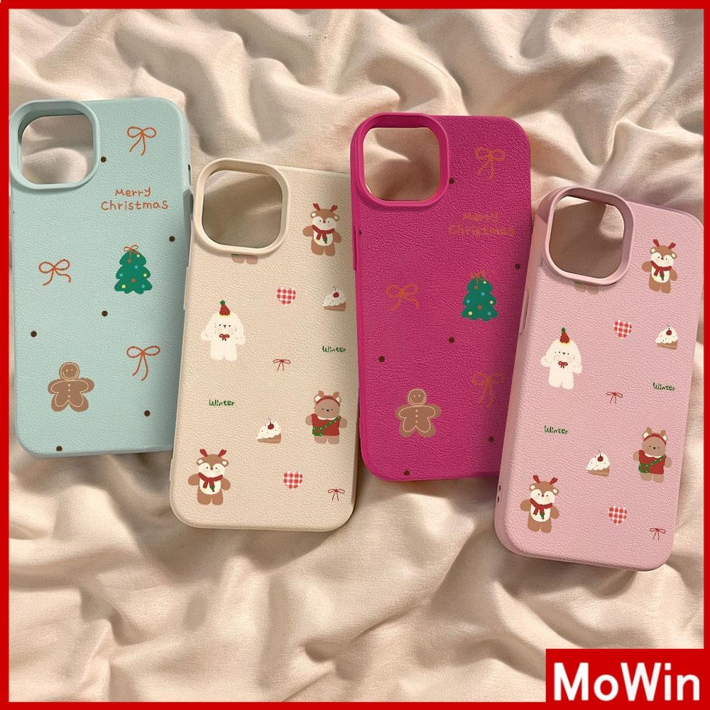 Movin - เคส iPhone 16 Pro Max iPhone 11 เคสหนังเนื้อนิ่มสีแคนดี้ TPU สัตว์คริสต์มาสน่ารัก Compatible With iPhone15 Pro max 14 13 12 Pro max XS XR 7 Plus 8 Plus