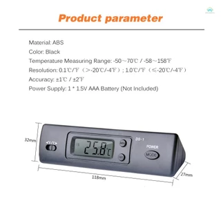Local Digital Car Temperature เครื่องวัดอุณหภูมิขนาดเล็กอิเล็กทรอนิกส์เครื่องวัดอุณหภูมิรถยนต์ดิจิตอลในร่มกลางแจ้ง Multi-Function เครื่องวัดอุณหภูมิเวลาจอแสดงผลพร้อม Probe
