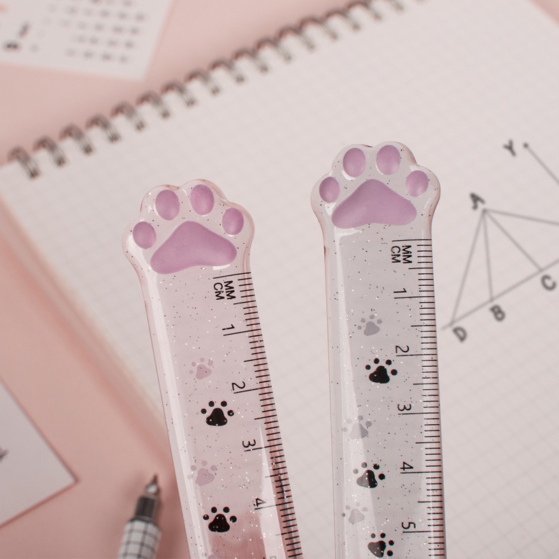 15เซนติเมตรน่ารักตีนไม้บรรทัดอะคริลิโปร่งใสนักเรียนพลาสติกตรงวัดไม้บรรทัด - รูปที่ 5