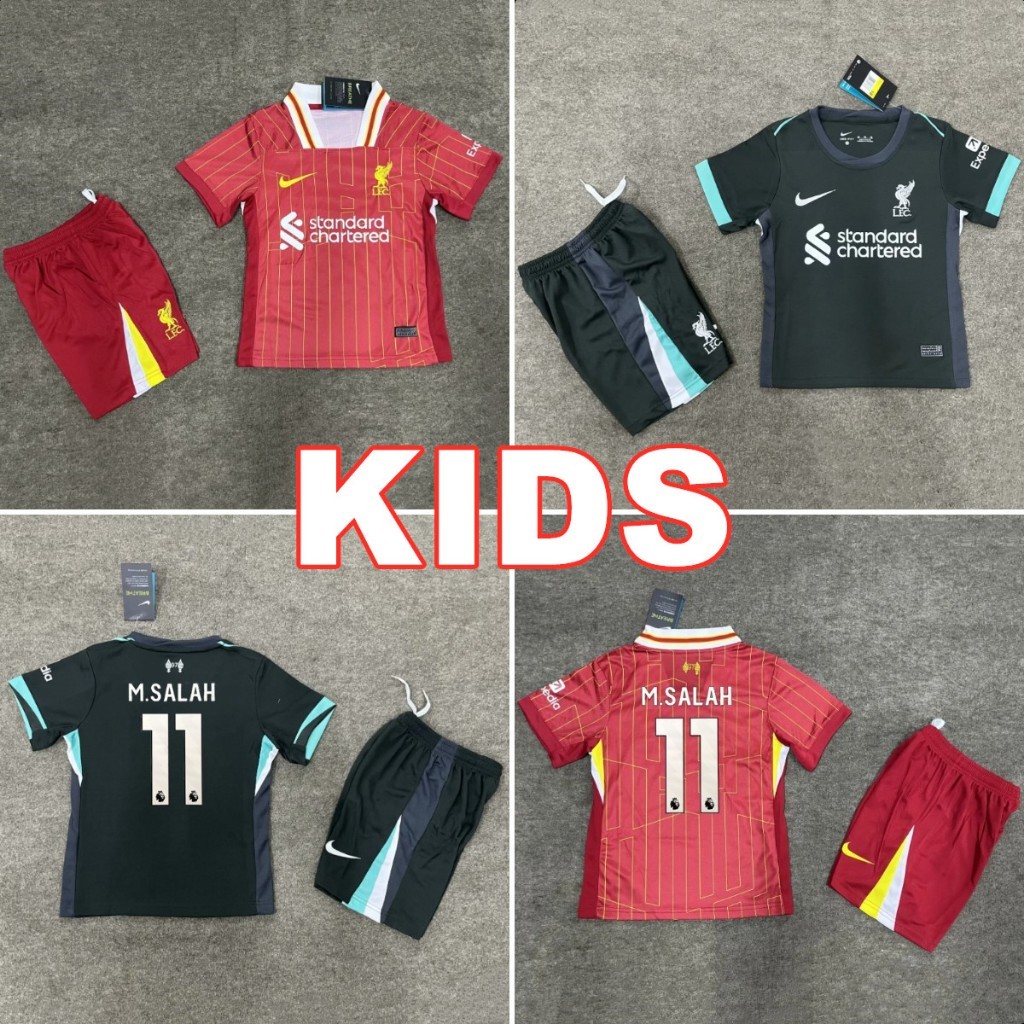 24/25 ชุดเสื้อฟุตบอลเด็ก Liverpool Home & Away คุณภาพสูง AAA