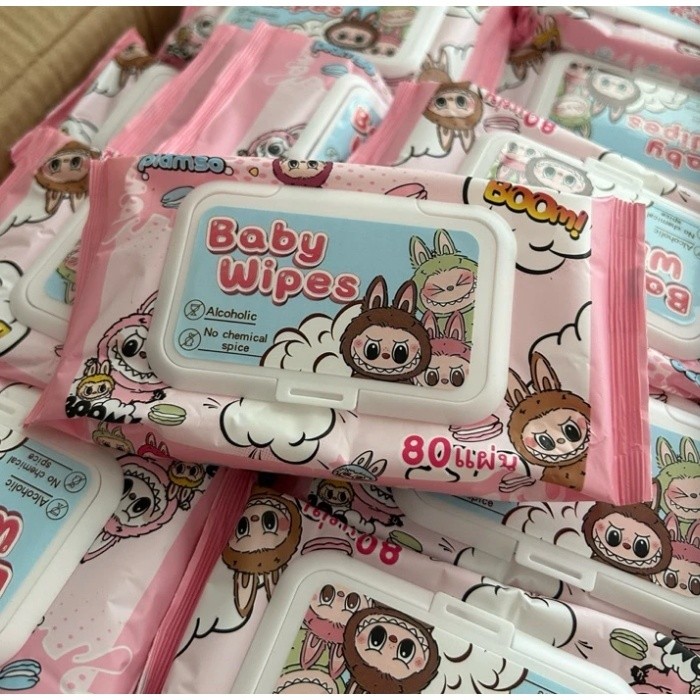 ใหม่ LABUBU ขายส่ง ยกลัง ทิชชู่เปียก ลาบูบู้ 80แผ่น/ห่อ ไม่มีแอลกอฮอล์ เนื้อนุ่ม ยืดหยุ่น ใช้เช็ดทั่วไป พกพาสะดวก