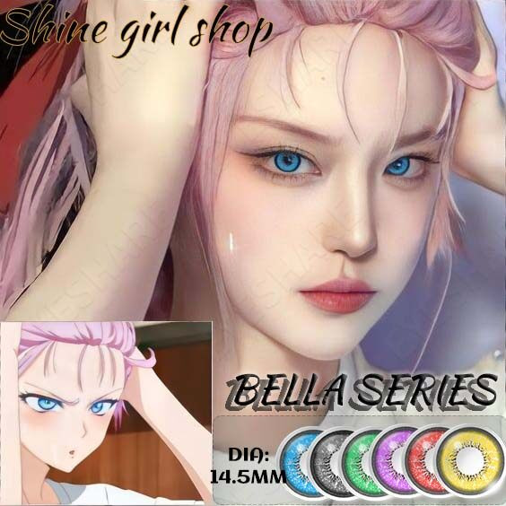 【COD】BELLA คอนแทคเลนส์ผี 1 คู่คอนแทคเลนส์คอสเพลย์สีฟ้า/น้ำตาล/แดง คอสเพลย์ซีรีส์ อนิเมะ ฮัลโลวีน