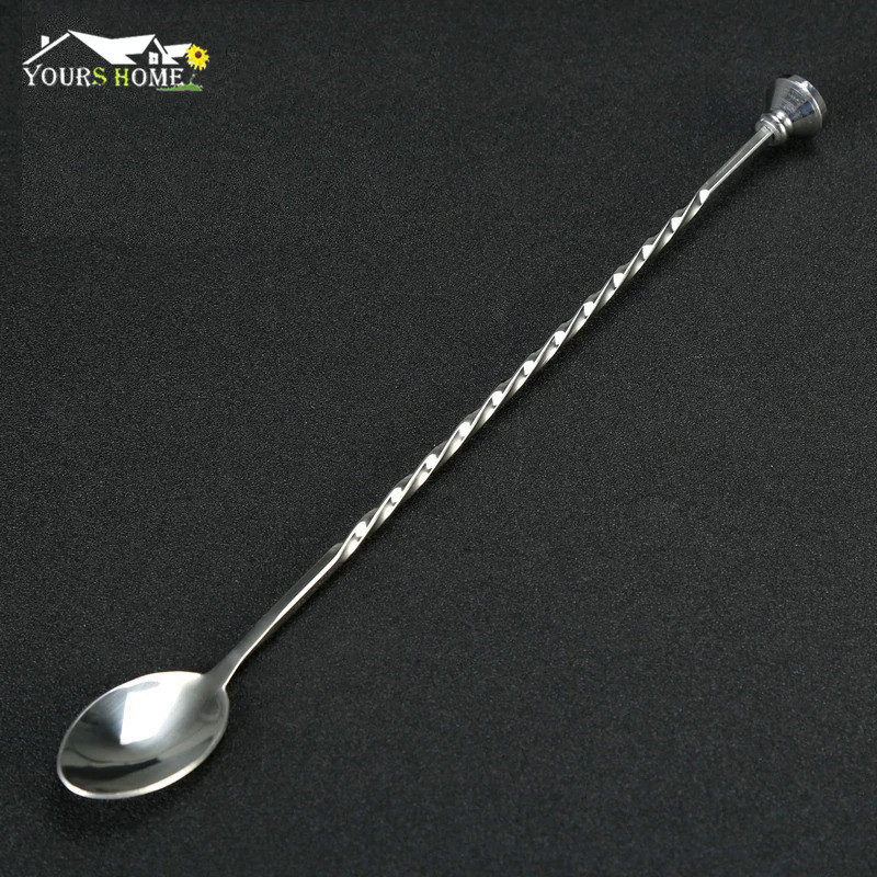 29cm Stainless Steel Cocktail Bar Spoon Spiral Pattern Bar Teadrop Spoon Stir Spoon Bar Tool Bartend