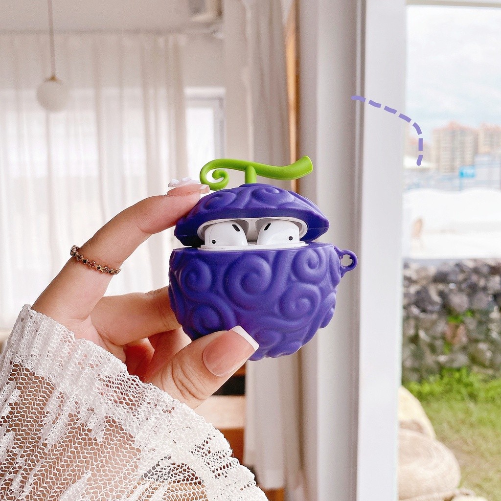 3D Devil Fruit ปลอกซิลิโคนสําหรับ AirPods 1 2 3 4 ANC รูปที่ 8