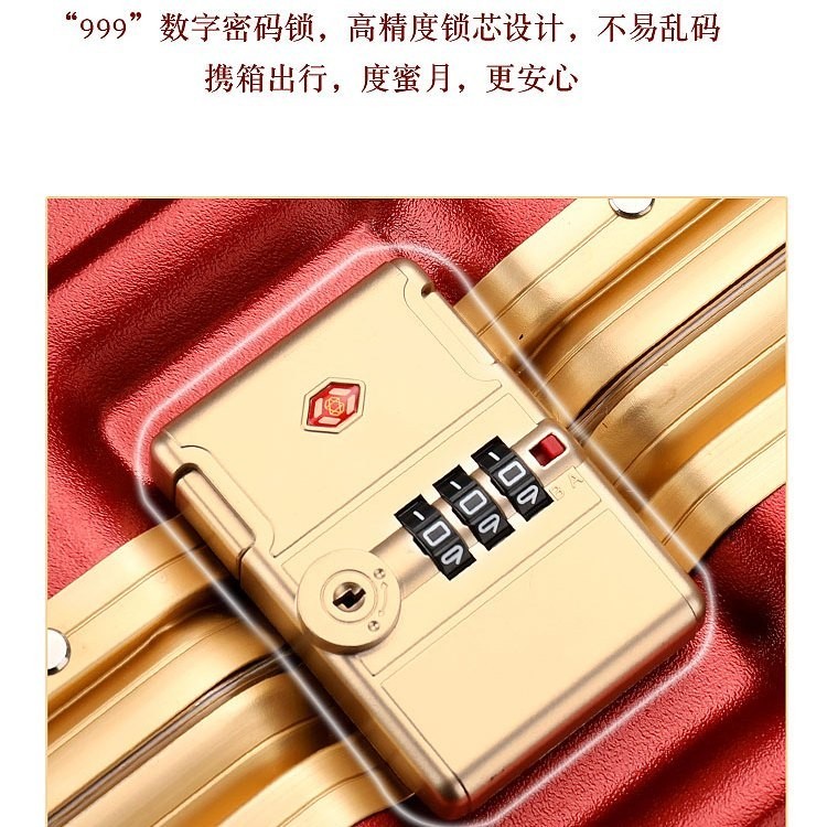 Pengsen Kangaroo กระเป๋าเดินทางรถเข็น High-End กรอบอลูมิเนียมขนาดใหญ่ความจุนักเรียนรหัสผ่านกรณีทนทานสูง-Appearance ชุด