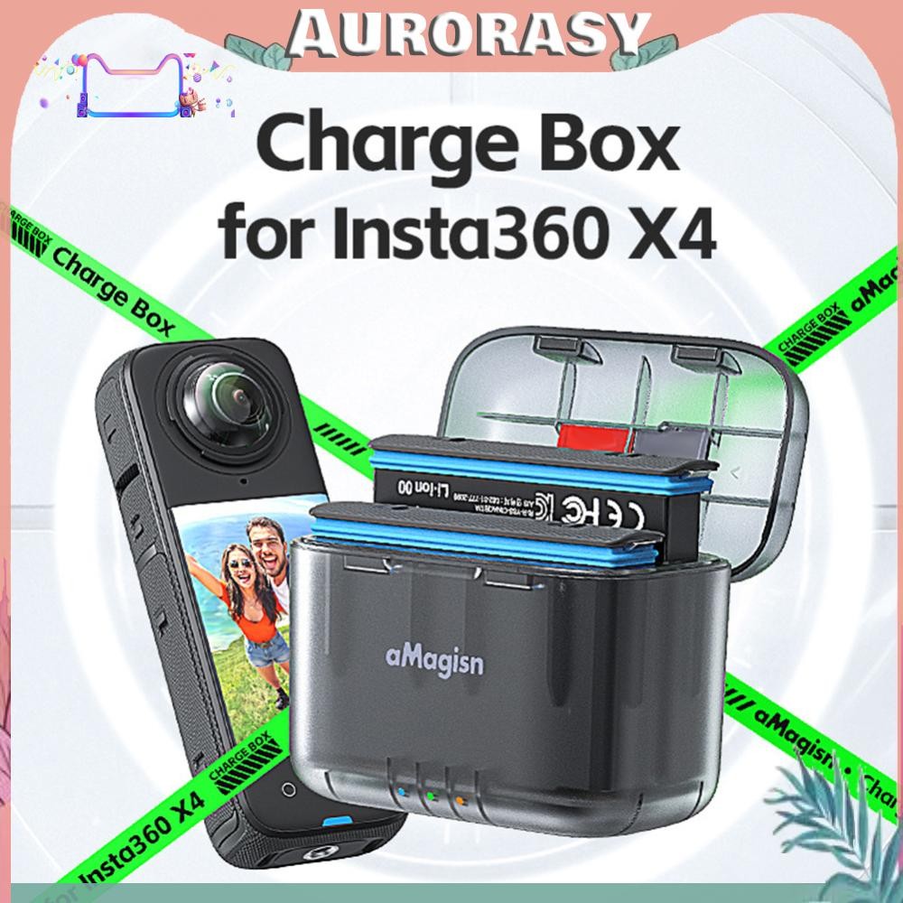 เครื่องชาร์จแบตเตอรี่ 2 ช่อง Fast Charger Hub กล่องเก็บแบตเตอรี่สําหรับ Insta360 X4