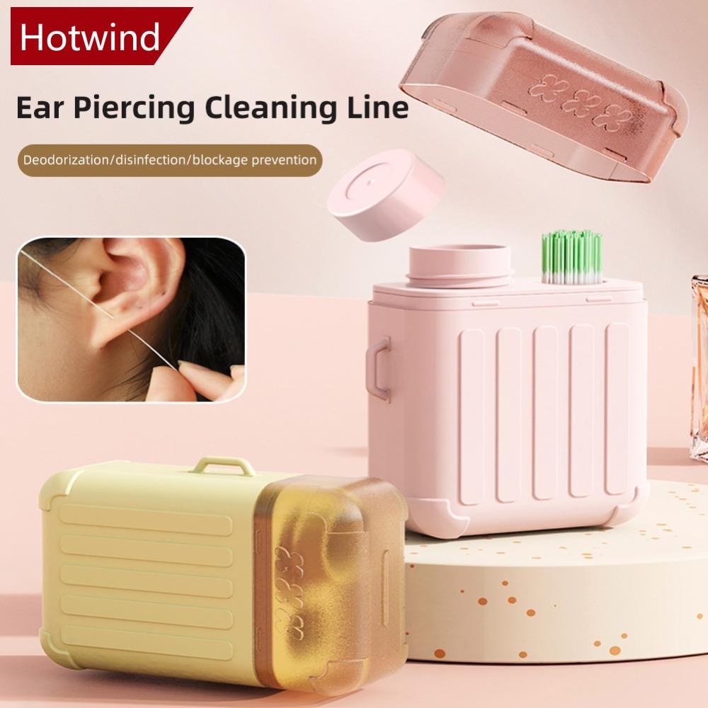 Hotwind อ่อนโยนไม่ระคายเคือง Skin-Fried Ear Piercing Care Solution ถอดกลิ่น Earwax Anti-Blocking ทิ้งหูเจาะทําความสะอาดเส้น G1Z9