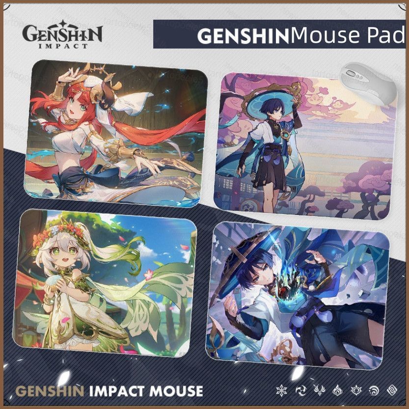 Genshin Impact อะนิเมะ Mousepad ลื่นการ์ตูน Wanderer Keqing Nahida แผ่นรองเมาส์กันน้ํา Anti-slip Off