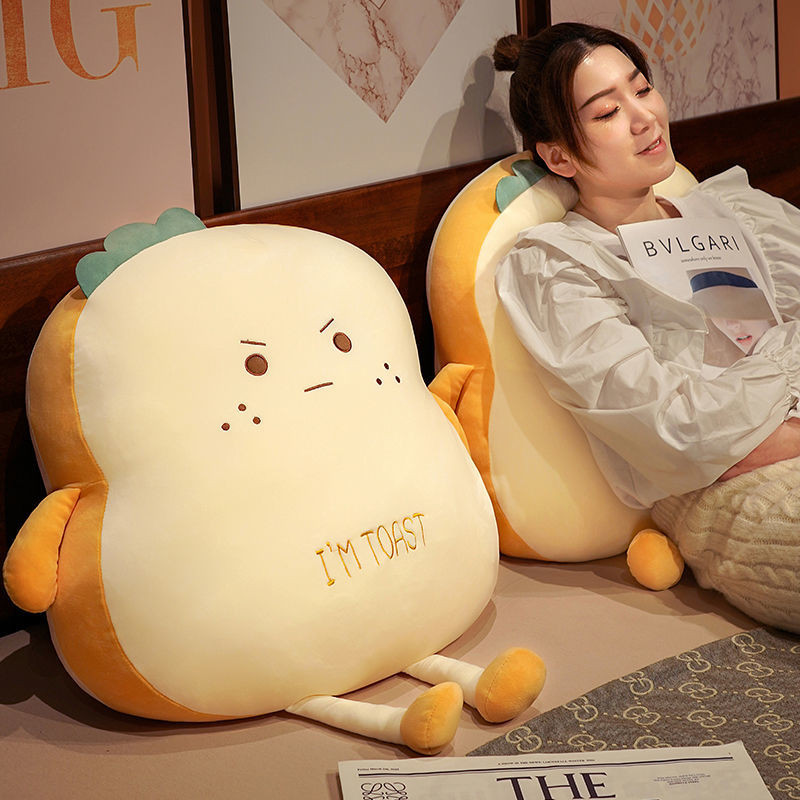 การ์ตูนการ์ตูนขนมปังปิ้งมัลติฟังก์ชั่ งีบหลับ หมอนผ้านวม คู่-ใช้รถพนักพิงข้างเตียงเบาะนอนสาวหมอนขนาดเล็ก