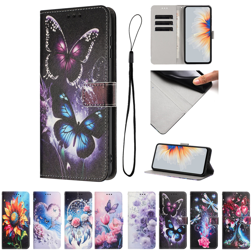 หรูหราทาสีหนังพลิกปลอกOPPO A5 A5Pro A3Pro A5X A3X A3 A40 A60 A79 A59 A38 A18 A17 A16 A55 A96 Reno 7Z