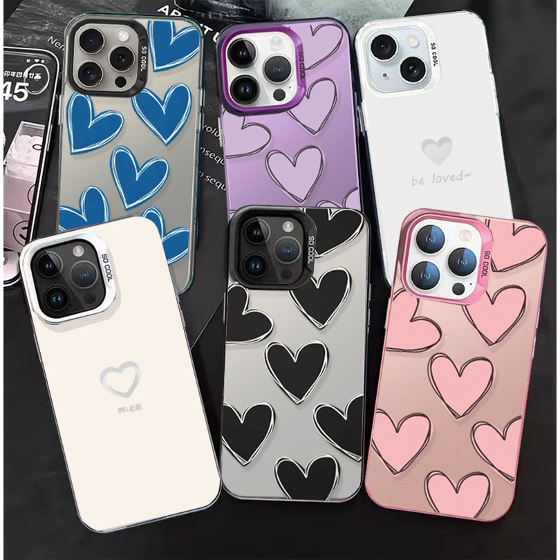 SAMSUNG เคสโทรศัพท์สําหรับSamsung Galaxy S25 S24 S23 Ultra S24FE S23FE S20FEหรูหราY2K love heart Sim