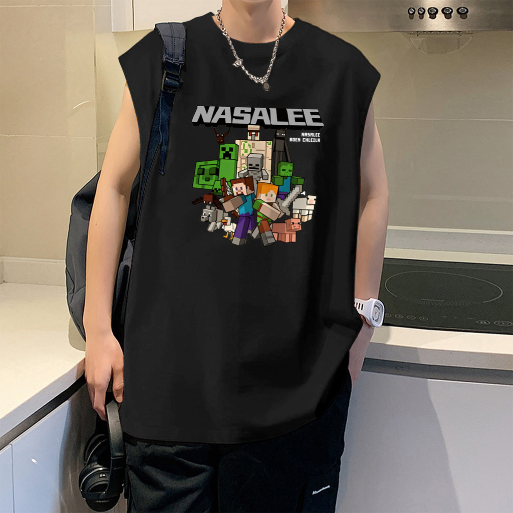 UT shop ผู้ชายและผู้หญิง เสื้อยืดคอกลมแขนกุด cotton100%''NASALEE'' โคตรนุ่ม ไม่ต้องรีด เสื้อกีฬา แฟช