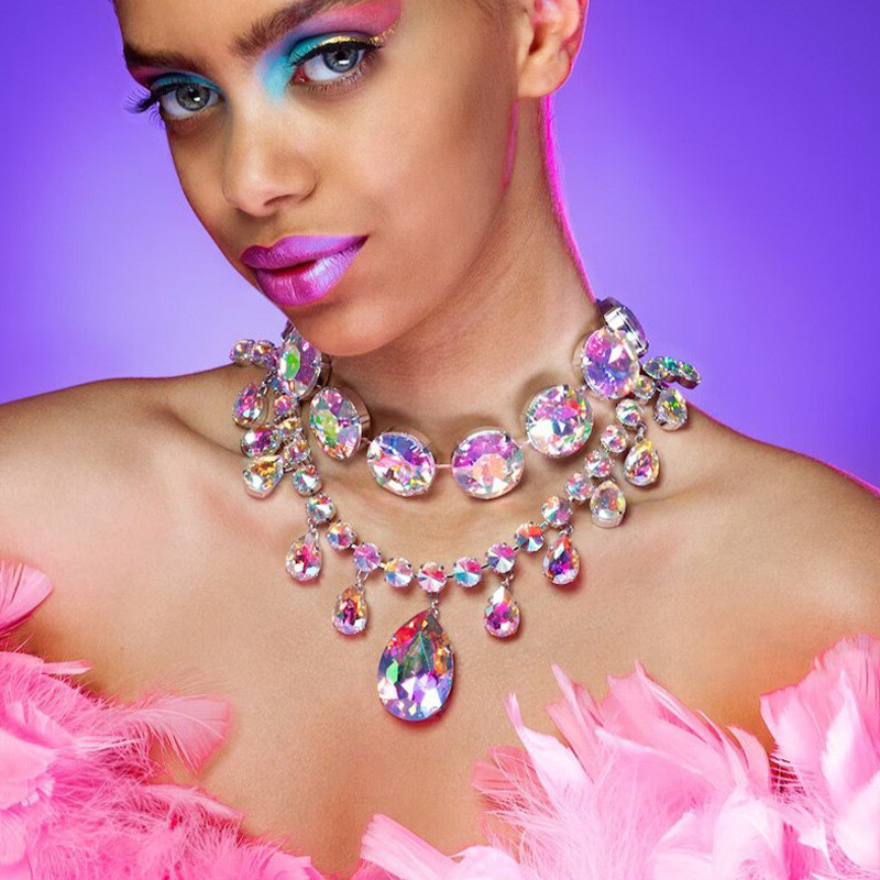 สร้อยคออินเทรนด์ หลายชั้น พร้อมหยดน้ำ สำหรับเพิ่มบุคลิกภาพ