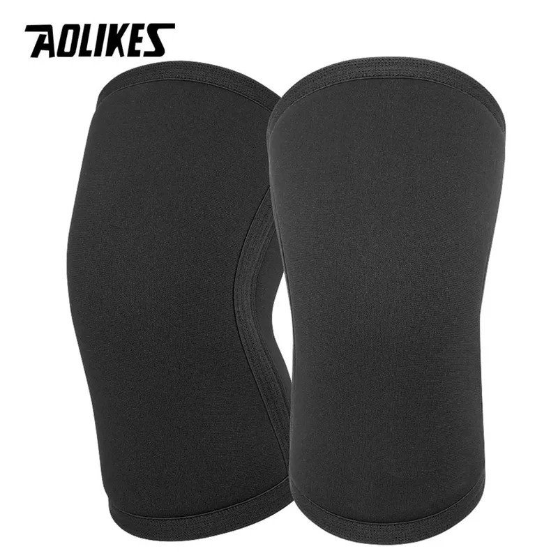 AOLIKES สนับเข่า Neoprene ขนาด 7 มม. เพื่อการฟื้นฟูและการป้องกันอาการบาดเจ็บ ใช้งานได้ดีขณะปั่นจักรยาน วิ่ง และออกกำลังกายที่ฟิตเนส