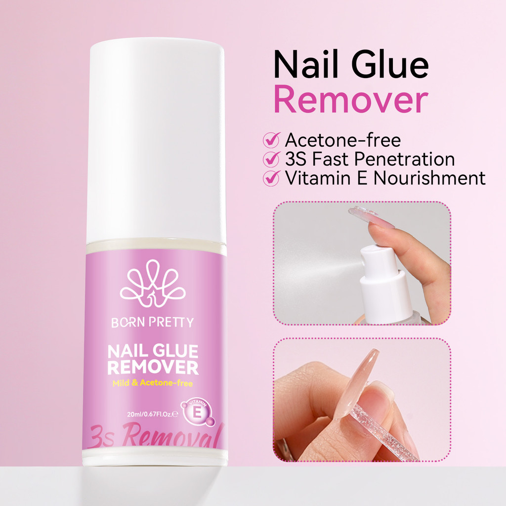 BORN PRETTY 20ml Nail Glue Remover 3S Fast การเจาะวิตามินอีบํารุงเล็บปลอมเคล็ดลับลบเครื่องมือ
