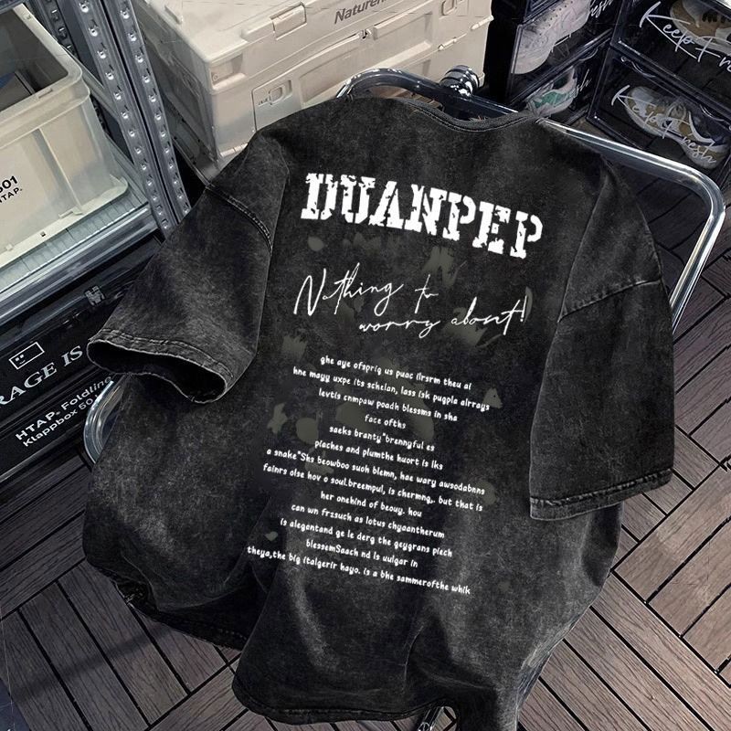 เสื้อยืดผู้ชายสไตล์อเมริกัน ลายฉีกขาด ขนาดใหญ่ ยอดนิยมในปี 2025 จากแบรนด์เกาหลี