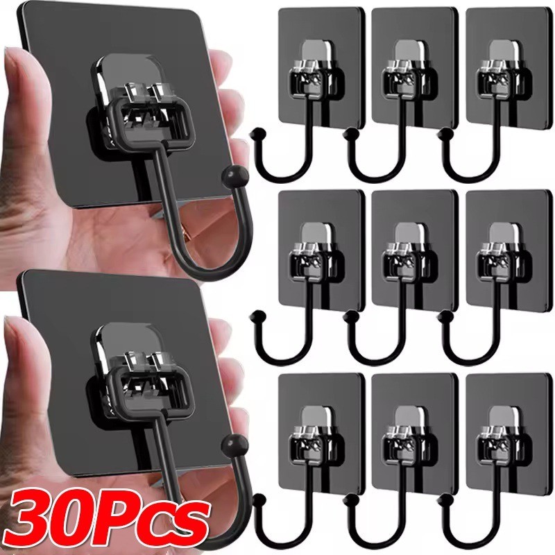 5/10/20/30 ชิ้นตะขอขนาดใหญ่สําหรับแขวน - หนัก-หน้าที่ แขวนผนังโดยไม่ต้องเล็บ - ตัวเอง-กาว ไร้ร่องรอย การจัดเก็บตะขอ