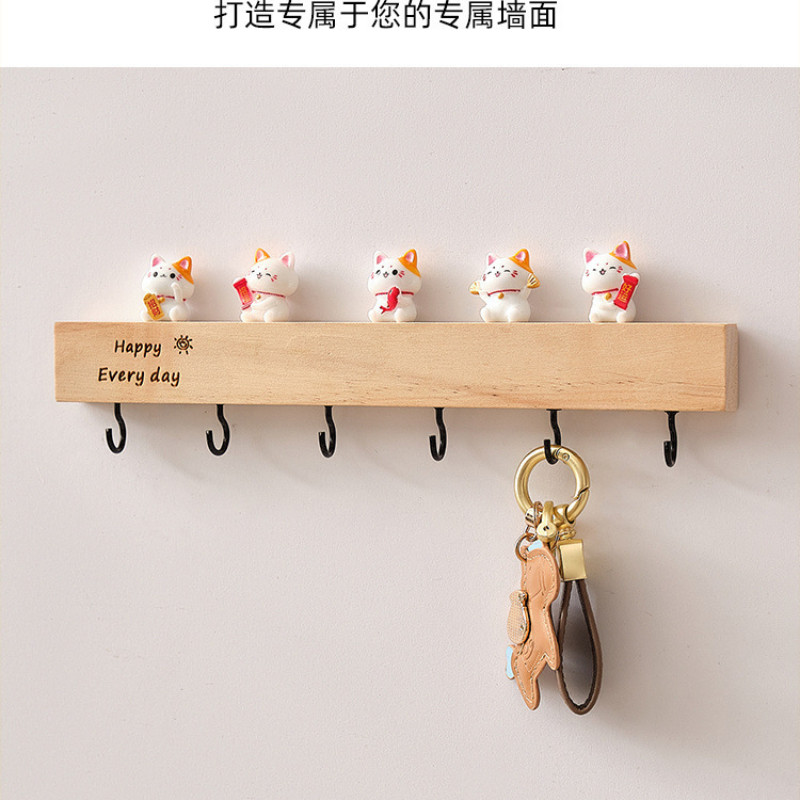 2️⃣4️⃣𝐇.พร้อมส่งจากไทย🚚ไม้เนื้อแข็ง ที่วางกุญแจ ที่แขวนกุญแจ ตะขอติดผนัง ตะขอแขวน ตะขอกุญแจ แข็งแรง พร้อมของตกแต่ง ไม่ต้องเจาะรู เพิ่มความสวยงามให้ทางเข้าห้องนั่งเล่นของคุณ - รูปที่ 6