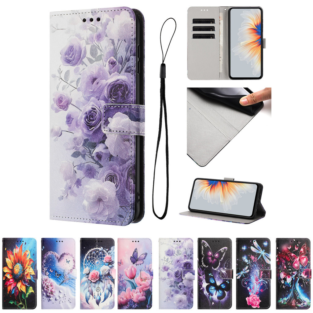 หรูหราทาสีหนังพลิกปลอกRedmiหมายเหตุ10 10S 10Lite 9S 9Pro Max 10X 11R K80 Pro POCO C75 C65 C61 M3Pro 