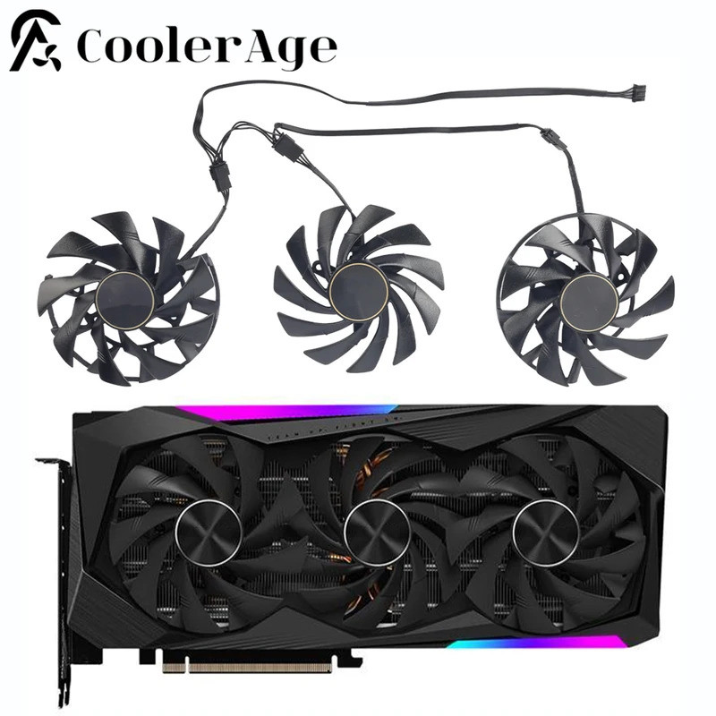 สําหรับ Gigabyte AORUS GeForce RTX 3060 Ti 3070 MASTER พัดลมการ์ด 95 มม.PLD10015B12H RTX3060Ti RTX30