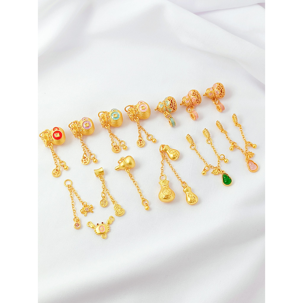 จี้ 18K Sand Gold Gourd Money Bag