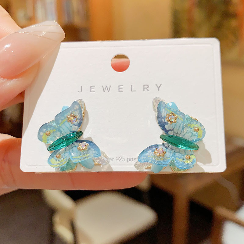 ต่างหูแฮนด์เมด sterling silver 925 ดีไซน์ประณีตเป็นรูปผีเสื้อ