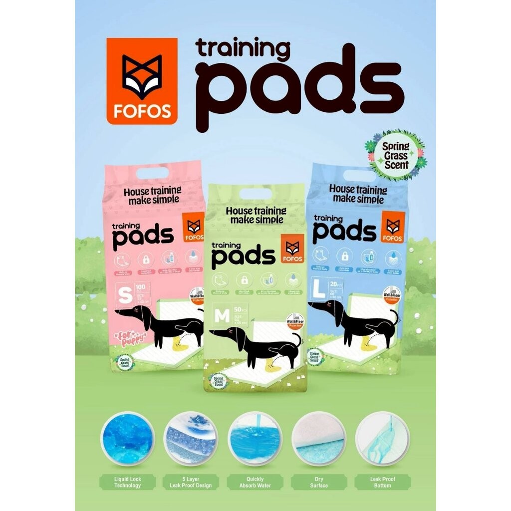 Fofos แผ่นรองฉี่สุนัข Dog Gel Training Pads กลิ่นหญ้า มี 3 ขนาด ฝึกขับถ่าย สำหรับสุนัขทุกวัย - รูปที่ 2