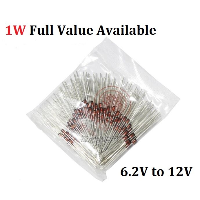 50PCS 1N4740A/10V 1N4741A/11V 1N4742A/12V 1N4735A/6V2 1N4736A/6V8 1N4737A/7V5 1N4738A/8V2  1W Zener 