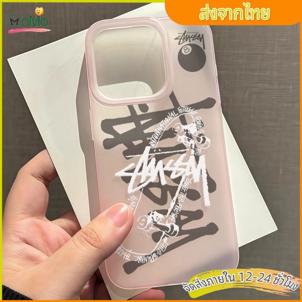 แบรนด์เทรนด์ หรูหรา คำที่เรียบง่าย สครับเคสโปร่งใสสำหรับไอโฟน11 12 13 14plus 15PRO 16promax กรณีมือถือ 6/7/8PLUS X/XR/XS - รูปที่ 4