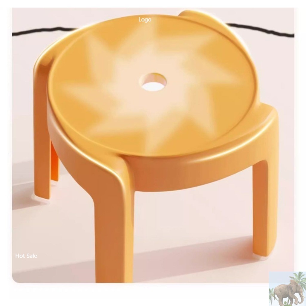 Plastic Small Stool 28cm Height Stool Household Round Stool Stackable Windmill Stool Bathroom Non-sl