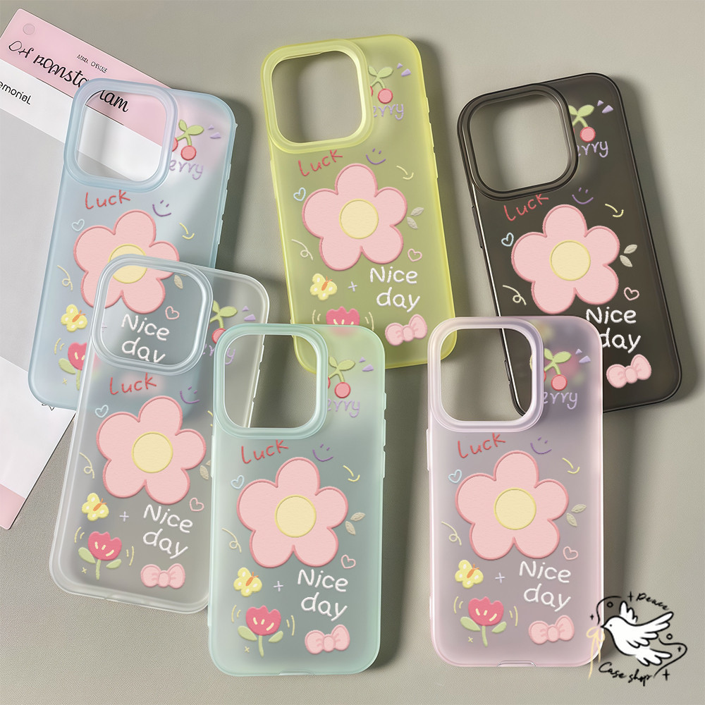 COD-ในไทย💥เคสผิวด้านไอโฟน11 ดอกไม้น่ารัก เคส for iPhone 11 12 13 16 14 15 pro max X xs xr 7P 8P เคสเกาหลี ใช้กับเคสไอโฟน