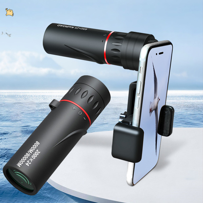 จัดส่งในพื้นที่ 2000x24 HD กล้องโทรทรรศน์ตาข้างเดียว Mini Portable Mobile Phone Telescope with Holder Outdoor Camping H/unting Birdwatching Telescopes