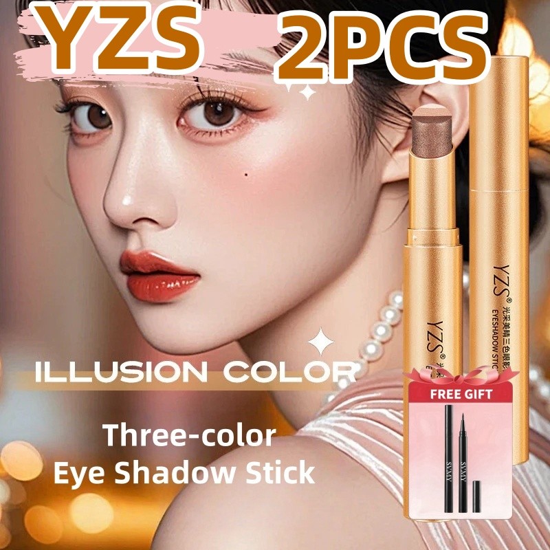 【ขายดีที่สุด】yzseyeshadow Stick 3 Colors สามสี Pearl Flash อายแชโดว์เนื้อแมตต์ กันน้ำ ติดทนนาน อายแชโดว์อาร์ตแบบแท่ง GoldenKey ราคา ถูกที่สุด ดีลบีเคเค แกลเลอรีภาพที่ 4