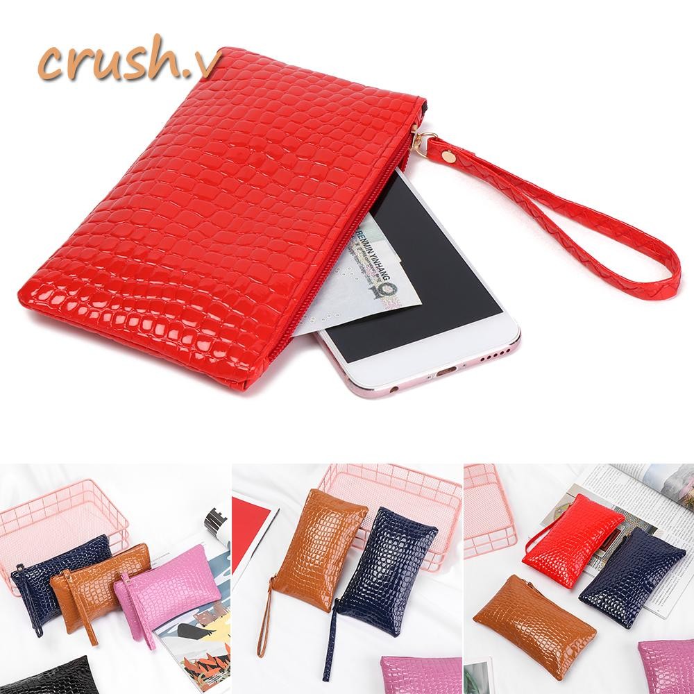 [CRUSH] Clutch Tote Fashion PU Leather Waterproof Phone Pocket