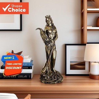 Blindfolded Goddess of Fortune Ancient Greco-Roman Lucky Sculpture Home Decoration Resin Character Statue