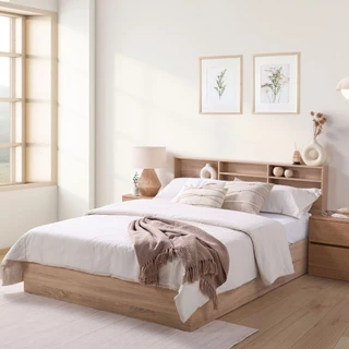 Koncept Furniture เตียง 5 ฟุต รุ่น Haley สีไม้อ่อน แบรนด์ KONCEPT FURNITURE