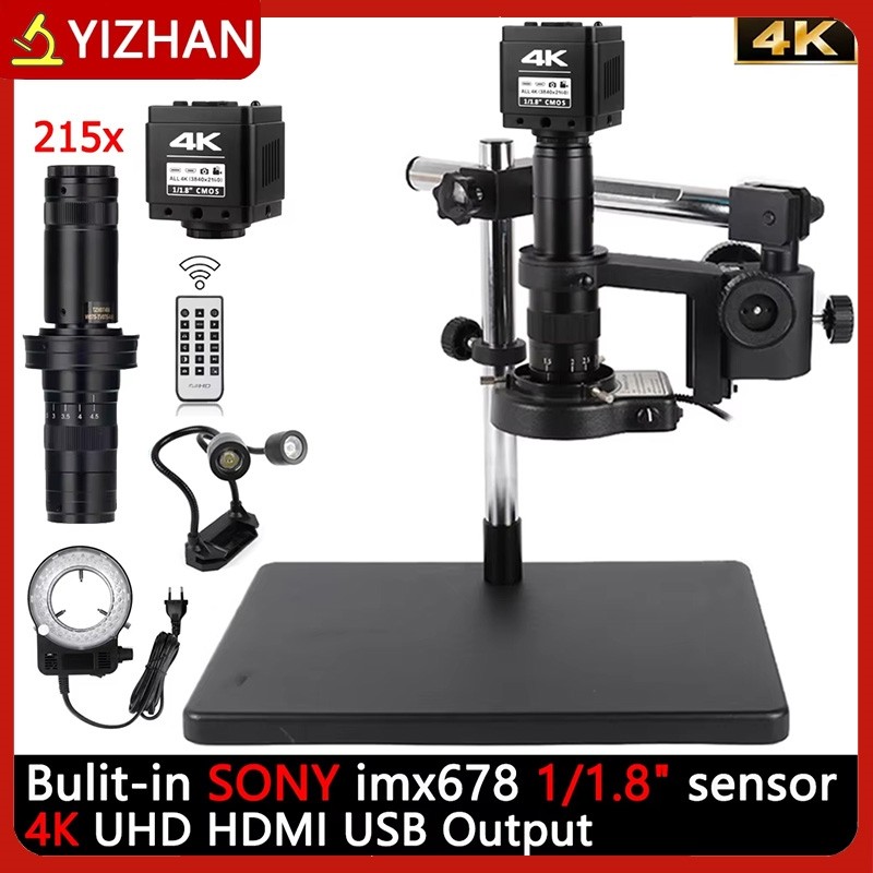 YIZHAN 4K UHD Professional กล้องจุลทรรศน์อุตสาหกรรมสําหรับบัดกรี, HDMI USB กล้องจุลทรรศน์ดิจิตอลกล้อ
